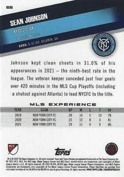 2022 Topps Chrome MLS #65 Sean Johnson Back