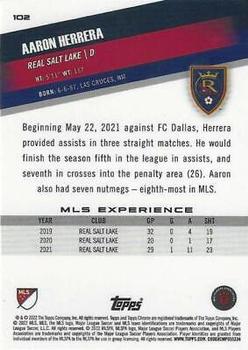 2022 Topps Chrome MLS #102 Aaron Herrera Back