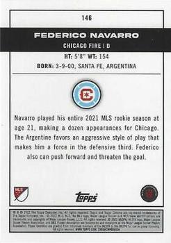 2022 Topps Chrome MLS #146 Federico Navarro Back