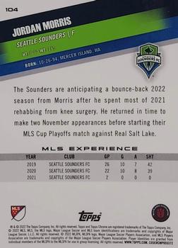 2022 Topps Chrome MLS #104 Jordan Morris Back