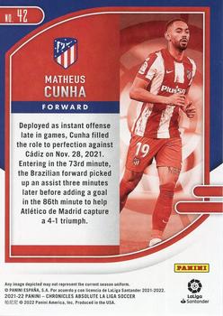 2021-22 Panini Chronicles - Absolute La Liga #42 Matheus Cunha Back