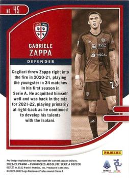 2021-22 Panini Chronicles - Absolute Serie A #45 Gabriele Zappa Back
