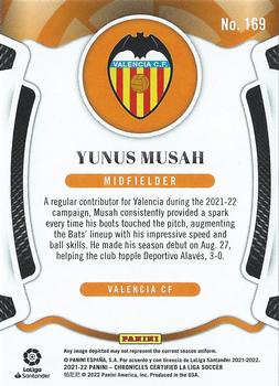 2021-22 Panini Chronicles - Certified La Liga Mirror Blue #169 Yunus Musah Back