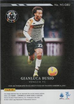 2021-22 Panini Chronicles - Noir Spotlight Signatures Serie A #NS-GBU Gianluca Busio Back