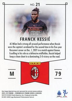 2021-22 Panini Chronicles - Panini Serie A #21 Franck Kessié Back