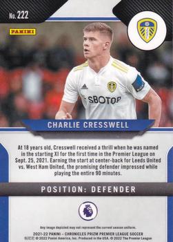 2021-22 Panini Chronicles - Prizm Premier League #222 Charlie Cresswell Back