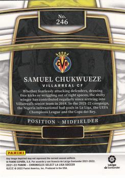 2021-22 Panini Chronicles - Select La Liga #246 Samuel Chukwueze Back