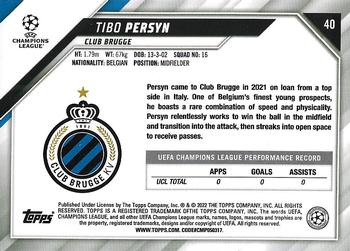 2021-22 Topps Chrome Sapphire Edition UEFA Champions League #40 Tibo Persyn Back