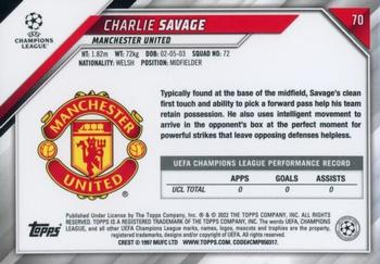 2021-22 Topps Chrome Sapphire Edition UEFA Champions League #70 Charlie Savage Back