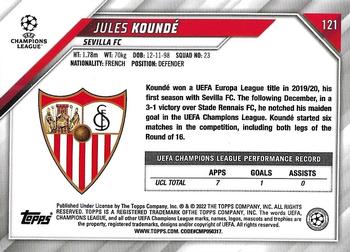 2021-22 Topps Chrome Sapphire Edition UEFA Champions League #121 Jules Koundé Back
