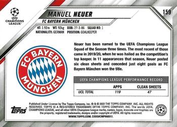 2021-22 Topps Chrome Sapphire Edition UEFA Champions League #159 Manuel Neuer Back