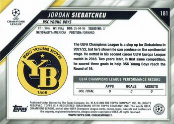 2021-22 Topps Chrome Sapphire Edition UEFA Champions League #181 Jordan Siebatcheu Back