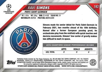 2021-22 Topps Chrome Sapphire Edition UEFA Champions League #182 Xavi Simons Back