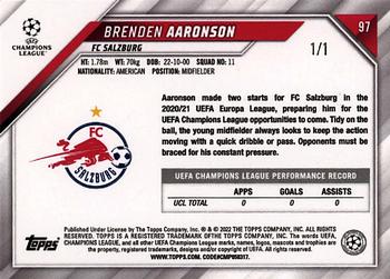 2021-22 Topps Chrome Sapphire Edition UEFA Champions League - Padparadscha #97 Brenden Aaronson Back