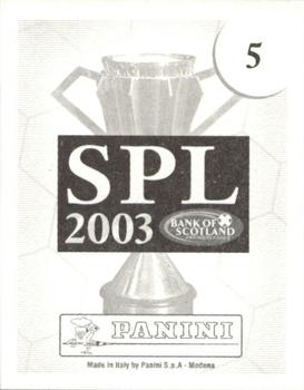 2002-03 Panini Scottish Premier League #5 Badge Back