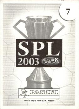 2002-03 Panini Scottish Premier League #7 Team photo2 Back