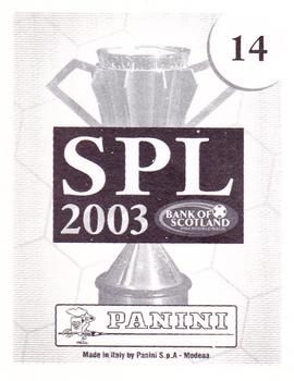 2002-03 Panini Scottish Premier League #14 Jamie McAllister Back