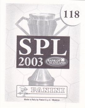 2002-03 Panini Scottish Premier League #118 Allan Smart Back