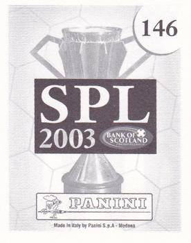 2002-03 Panini Scottish Premier League #146 David Nicholls Back