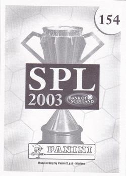 2002-03 Panini Scottish Premier League #154 Stevie Crawford Back