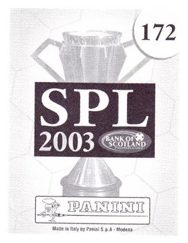 2002-03 Panini Scottish Premier League #172 Alan Maybury Back