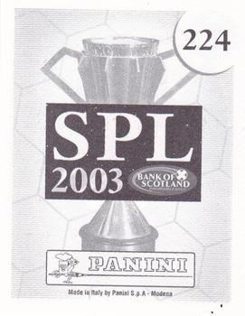 2002-03 Panini Scottish Premier League #224 Gary Smith Back