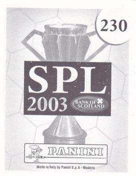 2002-03 Panini Scottish Premier League #230 Paco Luna Back