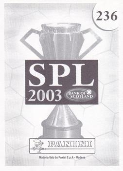 2002-03 Panini Scottish Premier League #236 Paco Luna Back