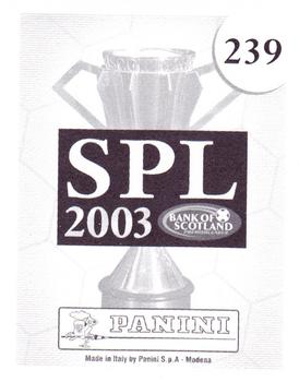 2002-03 Panini Scottish Premier League #239 Garry O'Connor Back