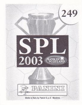 2002-03 Panini Scottish Premier League #249 Gordon Marshall Back