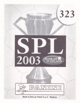 2002-03 Panini Scottish Premier League #323 Derek Adams Back
