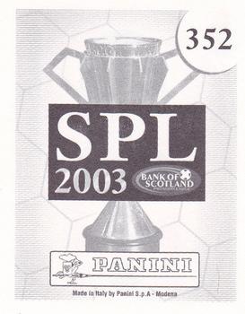 2002-03 Panini Scottish Premier League #352 Danny Lennon Back