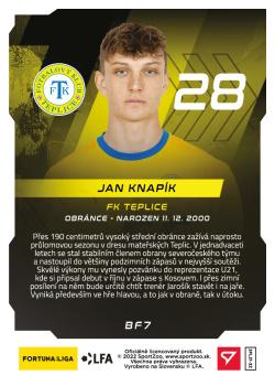 2021-22 SportZoo Fortuna:Liga - Bright Future #BF7 Jan Knapik Back
