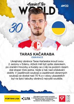 2021-22 SportZoo Fortuna:Liga - Against the World #AW22 Taras Kacharaba Back