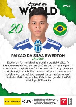 2021-22 SportZoo Fortuna:Liga - Against the World #AW25 Ewerton Paixao Da Silva Back