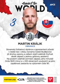 2021-22 SportZoo Fortuna:Liga - Against the World #AW31 Martin Kralik Back