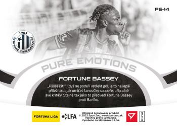 2021-22 SportZoo Fortuna:Liga - Pure Emotions #PE-14 Fortune Bassey Back