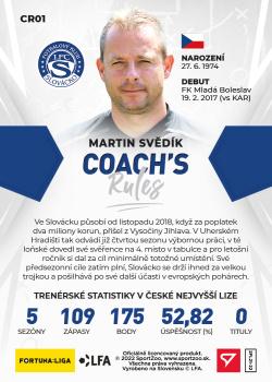 2021-22 SportZoo Fortuna:Liga - Coach's Rules #CR01 Martin Svedik Back