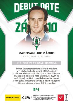 2021-22 SportZoo Fortuna:Liga - Debut Date Flashback #DF4 Radovan Hromadko Back