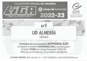 2022-23 Panini LaLiga Santander Este Stickers #1 UD Almería Back