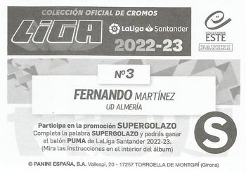 2022-23 Panini LaLiga Santander Este Stickers #3 Fernando Martinez Back