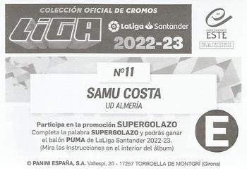 2022-23 Panini LaLiga Santander Este Stickers #11 Samu Costa Back