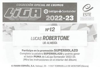 2022-23 Panini LaLiga Santander Este Stickers #12 Lucas Robertone Back