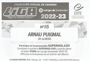 2022-23 Panini LaLiga Santander Este Stickers #15 Arnau Puigmal Back