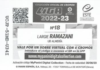 2022-23 Panini LaLiga Santander Este Stickers #18 Largie Ramazani Back