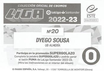 2022-23 Panini LaLiga Santander Este Stickers #20 Dyego Sousa Back