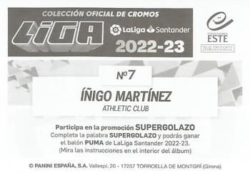 2022-23 Panini LaLiga Santander Este Stickers #7 Iñigo Martínez Back