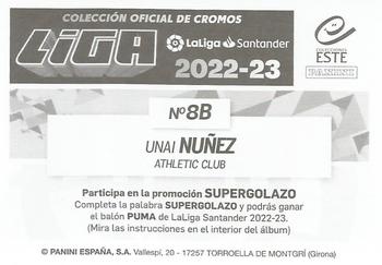 2022-23 Panini LaLiga Santander Este Stickers #8B Unai Nunez Back