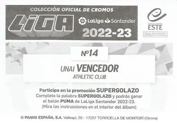 2022-23 Panini LaLiga Santander Este Stickers #14 Unai Vencedor Back