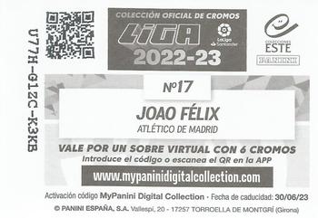 2022-23 Panini LaLiga Santander Este Stickers #17 Joao Félix Back